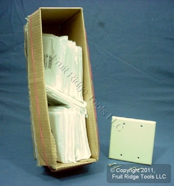Leviton 86025 Ivory 2-Gang Blank Plastic Standard Wallplate Cover Box Mount 25pc