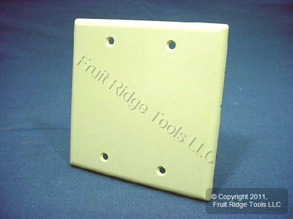 Leviton 86025 Ivory 2-Gang Blank Plastic Standard Wallplate Cover Box Mount 25pc