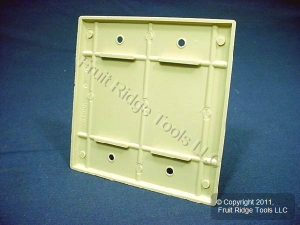 Leviton 86025 Ivory 2-Gang Blank Plastic Standard Wallplate Cover Box Mount 25pc