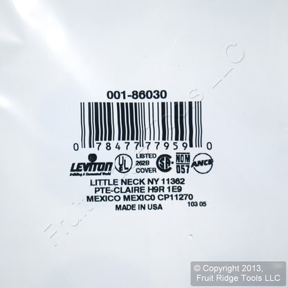 Leviton Ivory 3-Gang Outlet Cover Duplex Receptacle Wallplate 86030