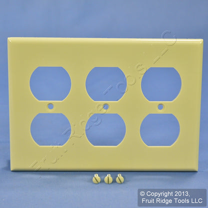 Leviton Ivory 3-Gang Outlet Cover Duplex Receptacle Wallplate 86030