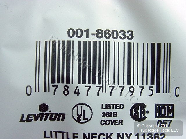 Leviton 86033 Ivory Standard Size 3-Gang Blank Plastic Wallplate Cover Box Mount
