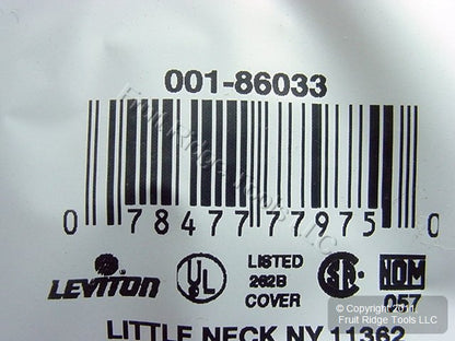 Leviton 86033 Ivory Standard Size 3-Gang Blank Plastic Wallplate Cover Box Mount