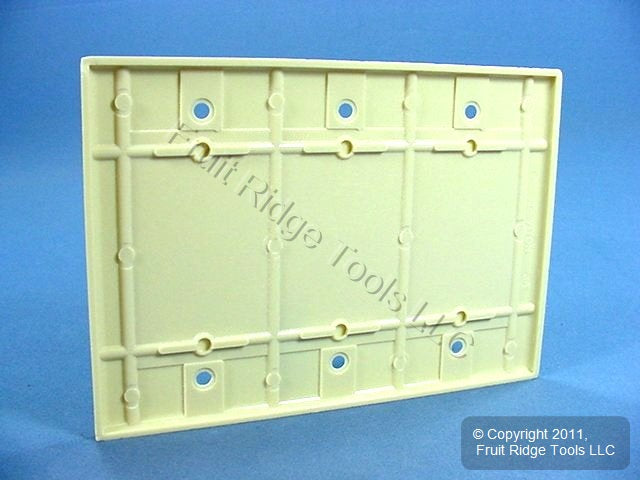 Leviton 86033 Ivory Standard Size 3-Gang Blank Plastic Wallplate Cover Box Mount