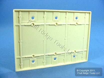 Leviton 86033 Ivory Standard Size 3-Gang Blank Plastic Wallplate Cover Box Mount
