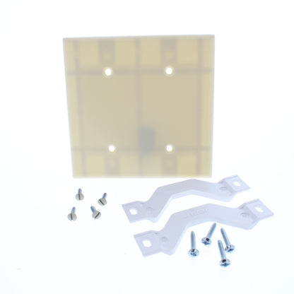 Leviton 86034 Ivory 2-Gang Blank Plastic Wallplate Covers Strap Mount 10-Pack