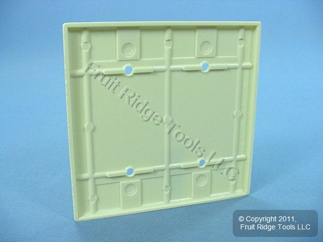 Leviton 86034 Ivory 2-Gang Blank, Plastic Standard Wallplate Cover Strap Mount