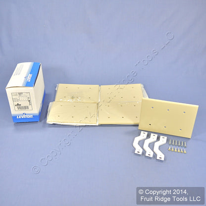 Leviton 86035 Ivory 3-Gang Blank Plastic Wallplate Covers Strap Mount 5-Pack