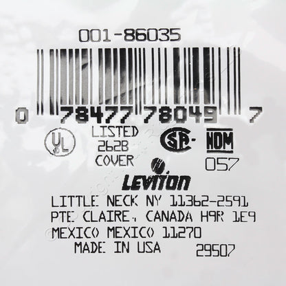 Leviton 86035 Ivory 3-Gang Plastic Blank Cover Strap Mount Thermoset Wallplate