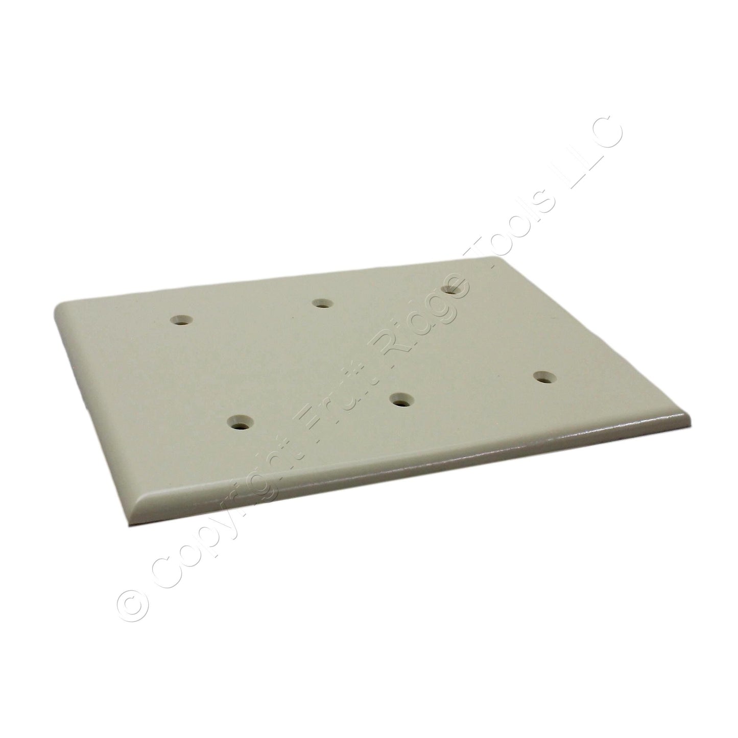 Leviton 86035 Ivory 3-Gang Plastic Blank Cover Strap Mount Thermoset Wallplate