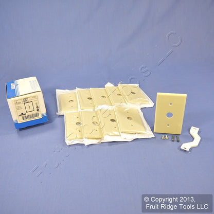 Leviton 86037 Ivory Cable Outlet Wallplates Telephone .625" Strap Mount 10-Pack
