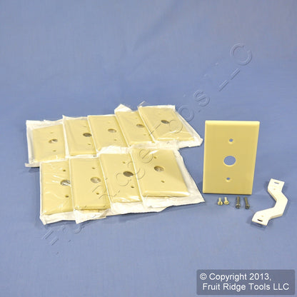 Leviton 86037 Ivory Cable Outlet Wallplates Telephone .625" Strap Mount 10-Pack