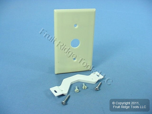 Leviton 86037 Ivory 1-Gang Phone .625" Hole Plastic Wallplate Cover Strap Mount