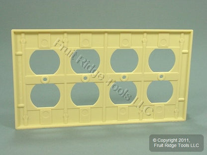 Leviton Ivory 4-Gang Outlet Cover Duplex Receptacle Plastic Wallplate 86041