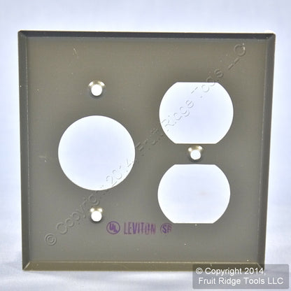 Leviton 86046 Ivory 2-Gang Painted Metal Combo 1.406" Receptacle Outlet Cover
