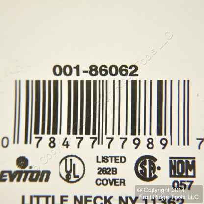 Leviton 86062 Ivory 2-Gang 2-Phone .406" Hole Plastic Wallplate Cover Box Mount