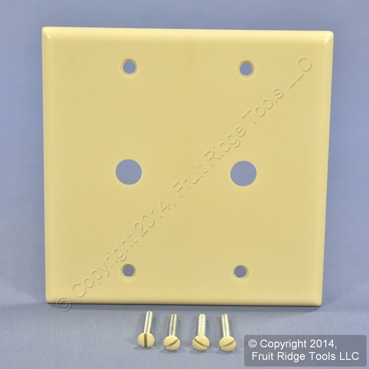 Leviton 86062 Ivory 2-Gang 2-Phone .406" Hole Plastic Wallplate Cover Box Mount