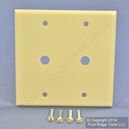 Leviton 86062 Ivory 2-Gang 2-Phone .406" Hole Plastic Wallplate Cover Box Mount