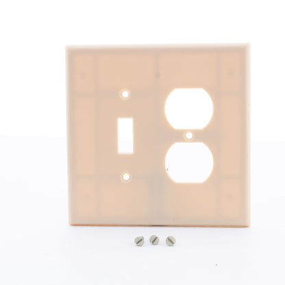 Leviton Oversize Ivory 2-Gang Switch Receptacle Wallplate Outlet Jumbo Cover