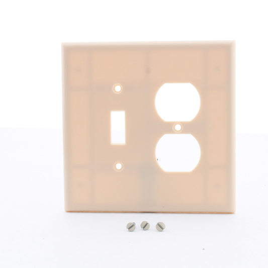Leviton Oversize Ivory 2-Gang Switch Receptacle Wallplate Outlet Jumbo Cover