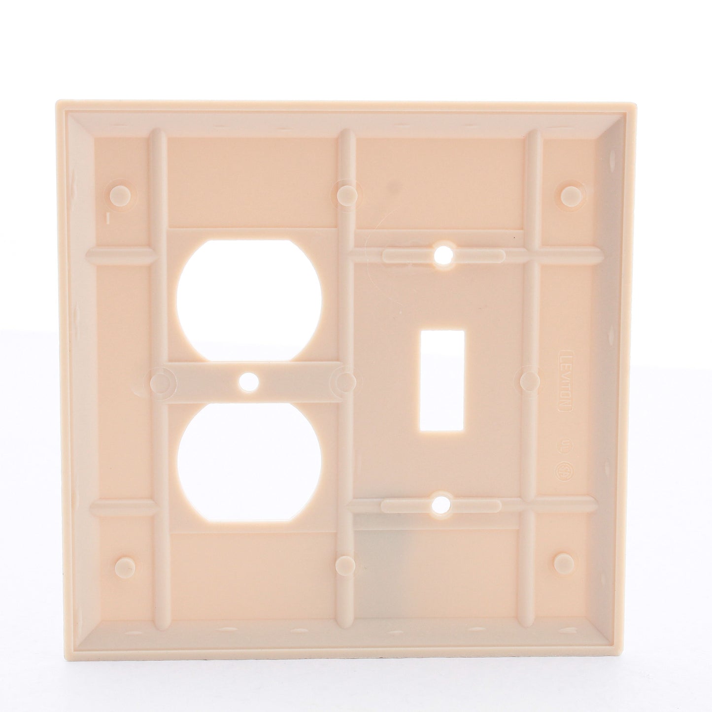 Leviton Oversize Ivory 2-Gang Switch Receptacle Wallplate Outlet Jumbo Cover