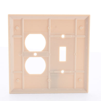 Leviton Oversize Ivory 2-Gang Switch Receptacle Wallplate Outlet Jumbo Cover
