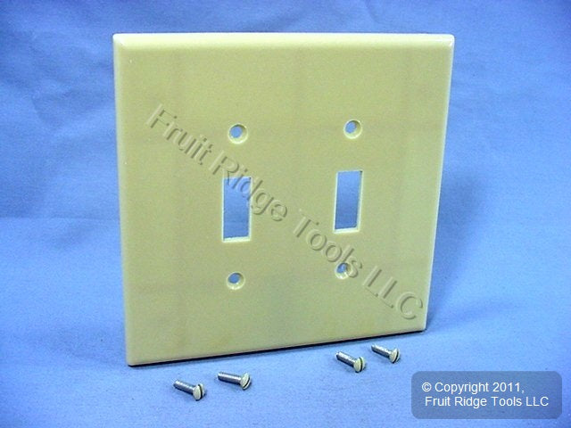 Leviton 86109 Ivory Jumbo 2-Gang Plastic Toggle Switch Cover Oversized Wallplate