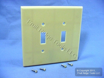 Leviton 86109 Ivory Jumbo 2-Gang Plastic Toggle Switch Cover Oversized Wallplate