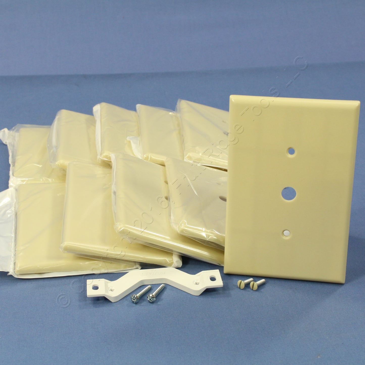 Leviton 86113 Ivory 1-Gang Phone .406" Oversize Thermoset Cover Strap Mount 10pc
