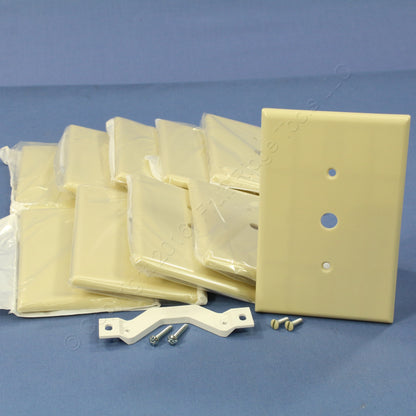Leviton 86113 Ivory 1-Gang Phone .406" Oversize Thermoset Cover Strap Mount 10pc
