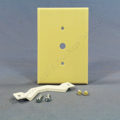 Leviton 86113 Ivory 1-Gang Phone Cable .406 Oversize Thermoset Cover Strap Mount