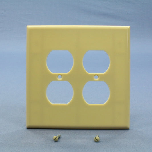 Leviton Ivory Oversize 2-Gang Receptacle Wallplate Duplex Outlet Cover 86116