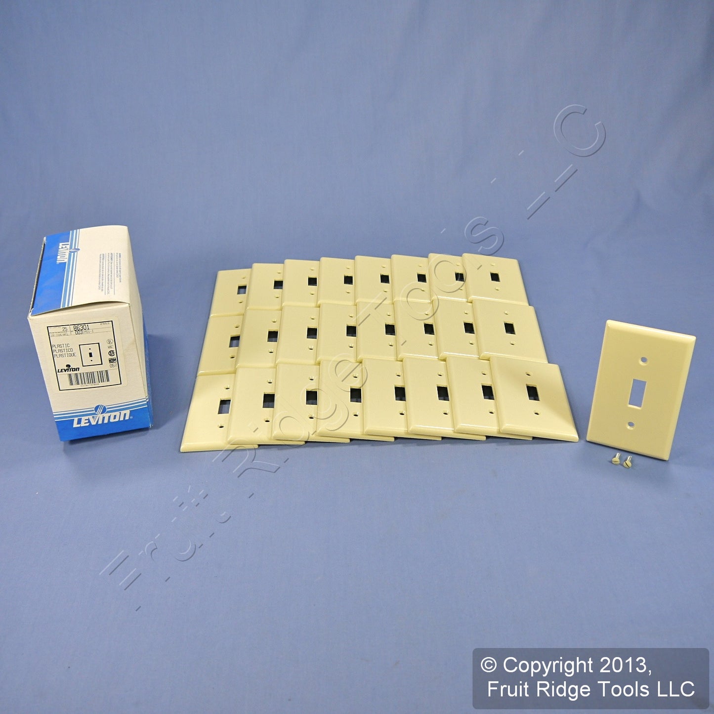 Leviton 86301 Ivory 1-Gang Toggle Switch Plastic X-Deep Wallplate Covers 25pcs