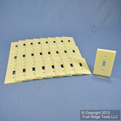 Leviton 86301 Ivory 1-Gang Toggle Switch Plastic X-Deep Wallplate Covers 25pcs