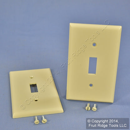 Leviton 86301 Ivory 1-Gang Toggle Switch Plastic X-Deep Wallplate Covers 2pcs