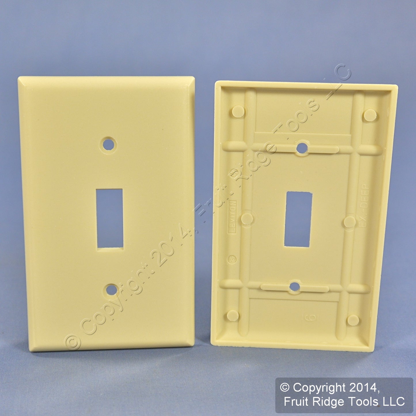 Leviton 86301 Ivory 1-Gang Toggle Switch Plastic X-Deep Wallplate Covers 2pcs