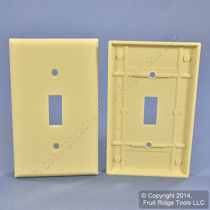 Leviton 86301 Ivory 1-Gang Toggle Switch Plastic X-Deep Wallplate Covers 2pcs