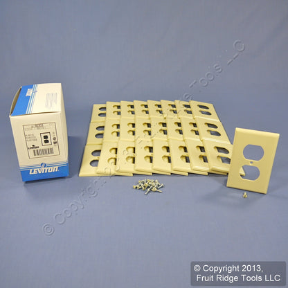 Leviton 86303 Ivory 1-Gang Duplex Outlet Plastic X-Deep Wallplate Covers 25pcs