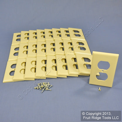Leviton 86303 Ivory 1-Gang Duplex Outlet Plastic X-Deep Wallplate Covers 25pcs