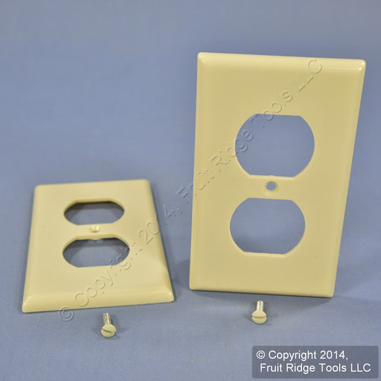 Leviton 86303 Ivory 1-Gang Duplex Outlet Plastic Extra Deep Wallplates Cover 2pc