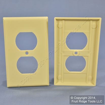 Leviton 86303 Ivory 1-Gang Duplex Outlet Plastic Extra Deep Wallplates Cover 2pc