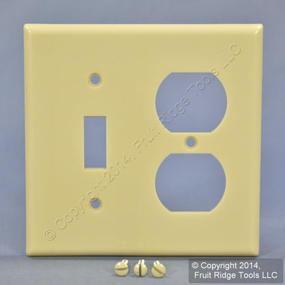 Leviton 86305 Ivory 2-Gang Toggle Duplex Outlet Plastic Extra Deep Wallplate