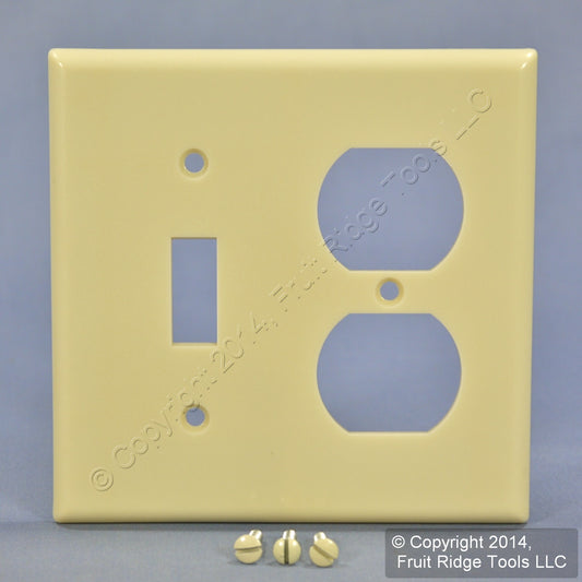 Leviton 86305 Ivory 2-Gang Toggle Duplex Outlet Plastic Extra Deep Wallplate