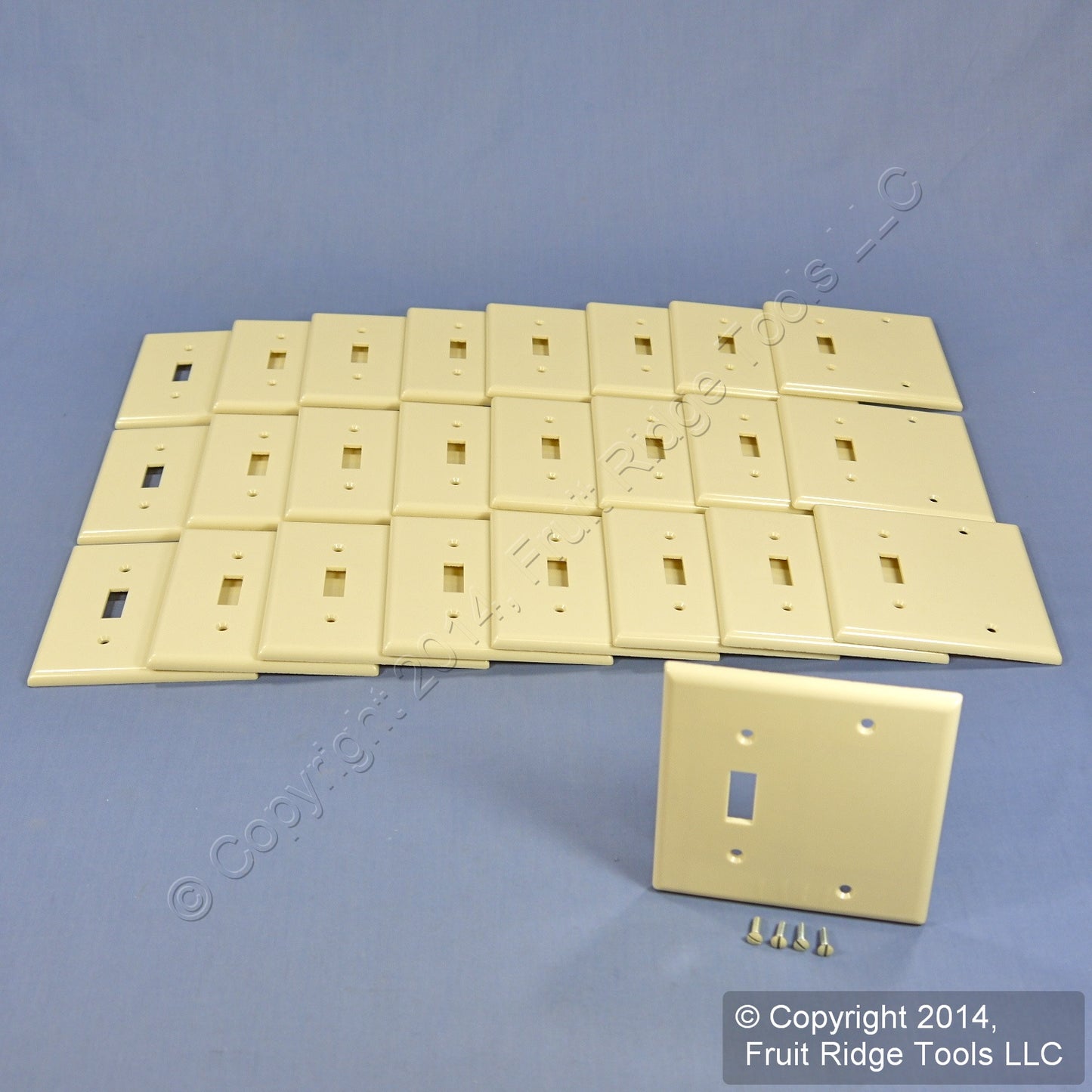 Leviton 86306 Ivory 2-Gang Toggle Blank Plastic Extra Deep Wallplate Cover 25pcs