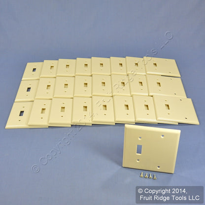 Leviton 86306 Ivory 2-Gang Toggle Blank Plastic Extra Deep Wallplate Cover 25pcs