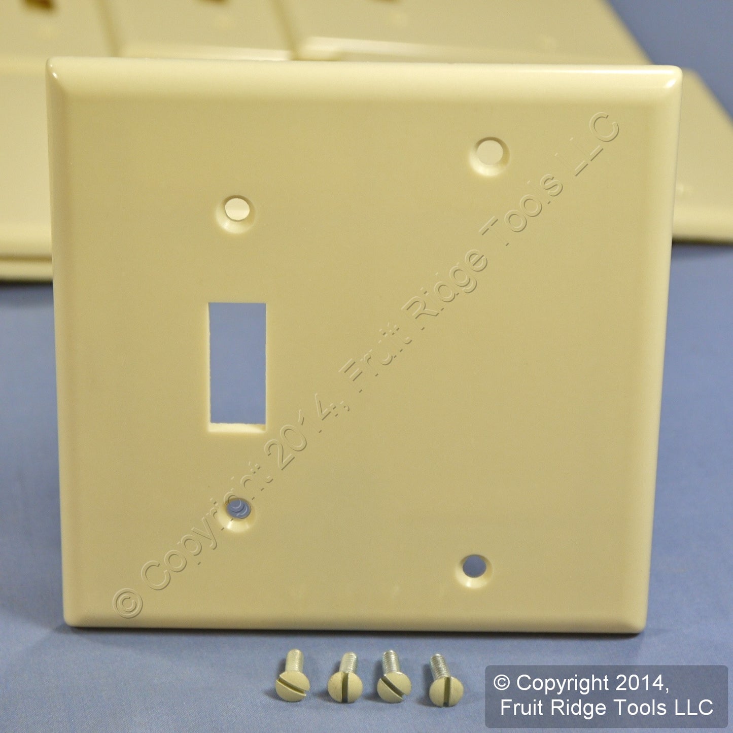 Leviton 86306 Ivory 2-Gang Toggle Blank Plastic Extra Deep Wallplate Cover 25pcs