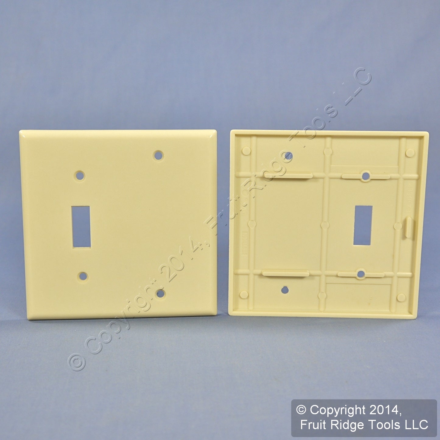 Leviton 86306 Ivory 2-Gang Toggle Blank Plastic Extra Deep Wallplate Cover 25pcs
