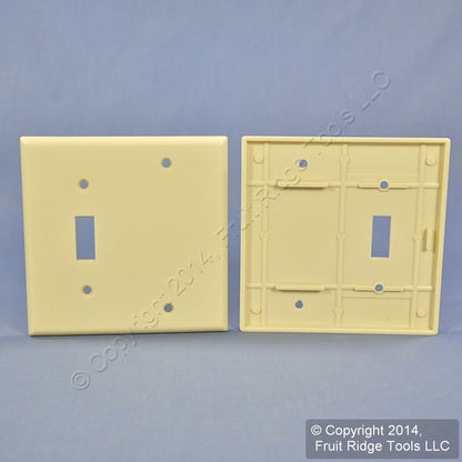 Leviton 86306 Ivory 2-Gang Toggle Blank Plastic Extra Deep Wallplate Cover 25pcs