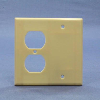 Leviton 86308 Ivory 2-Gang Blank Duplex Plastic X-Deep Wallplate Box Mount 25pcs