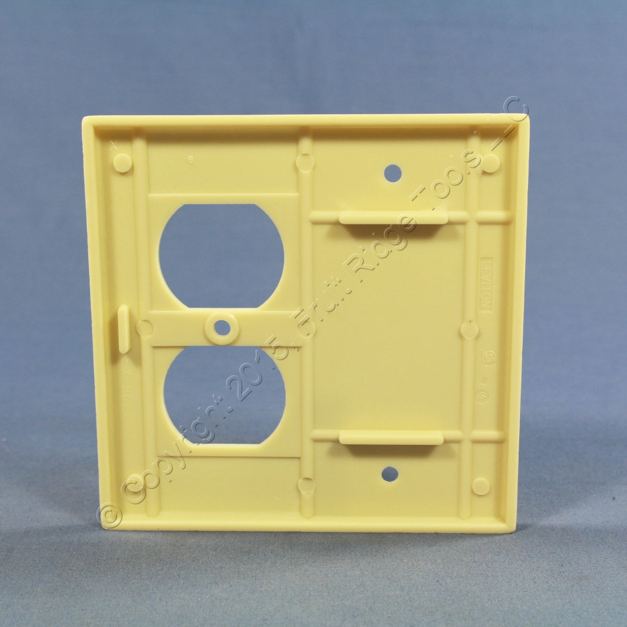 Leviton 86308 Ivory 2-Gang Blank Duplex Plastic Extra Deep Wallplate Box Mount
